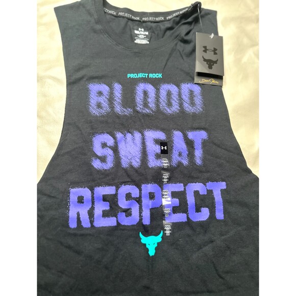 Under Armour Men's Large Project Rock Blood Sweat Respect Tank T-Shirt 2024 - Picture 3 of 5